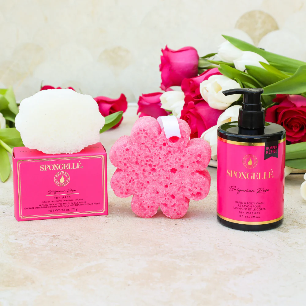 Bulgarian Rose Wild Flower, Pedi Buffer, and Body Wash Refill Set - Image 2